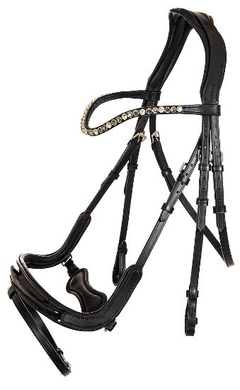 Оголовье LeatherArt Shiny с анатом. капсюлем и поводом 20037