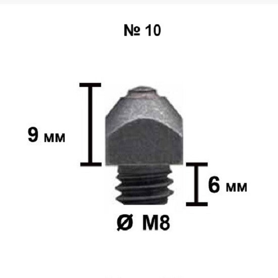 Шип Tuna №10 - 6/М8 высота 9 мм 66004