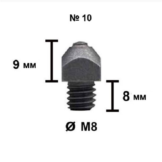 Шип Tuna №10 - 8/М8 высота 9 мм 66021
