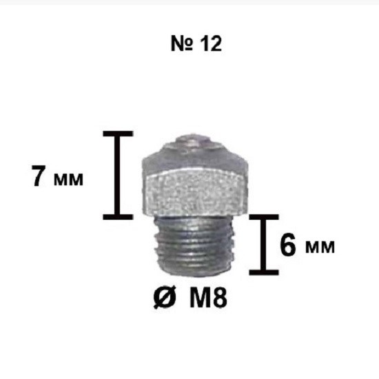 Шип Tuna №12 - 6/М8 высота 7 мм 66003