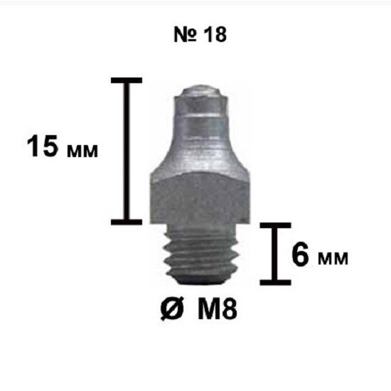 Шип Tuna №18 - 6/M8 высота 15 мм ледовый 66020