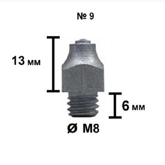 Шип Tuna №9 - 6/М8 высота 13 мм ледовый 66011